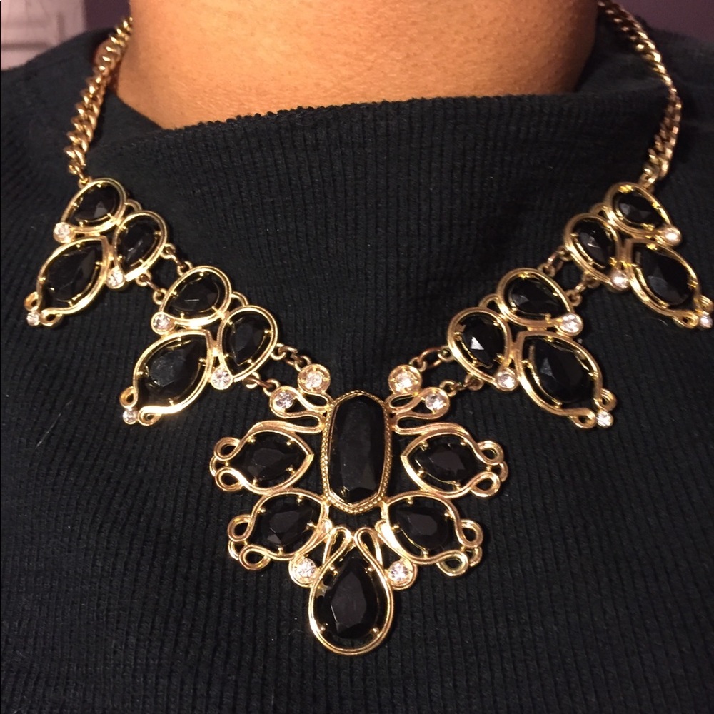 New York & Company Onyx Statement Necklace